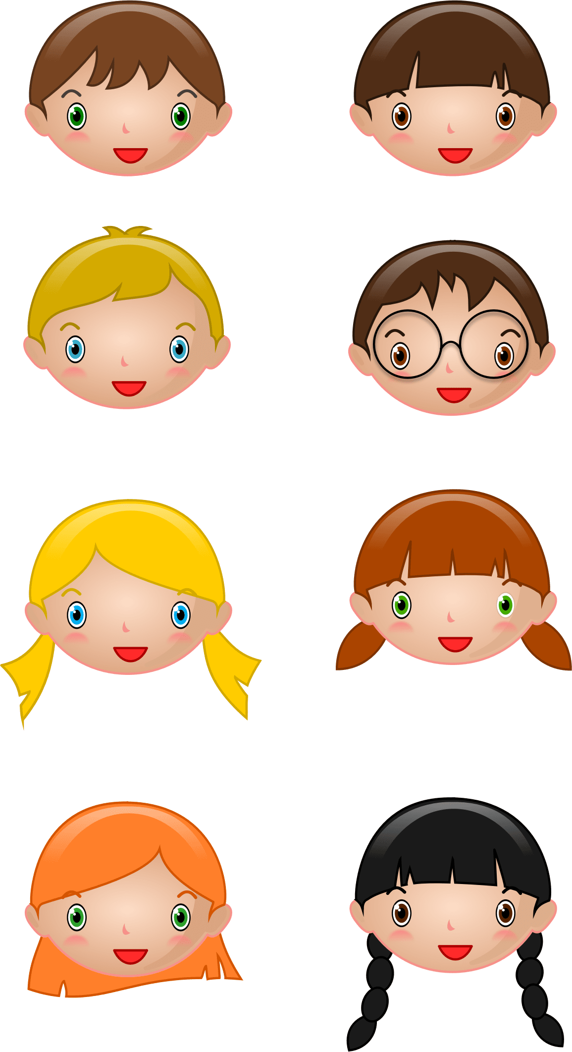 Smiley face kids faces clipart image