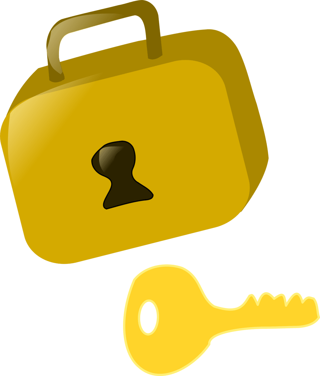 Library clipart lock and big image key with no background