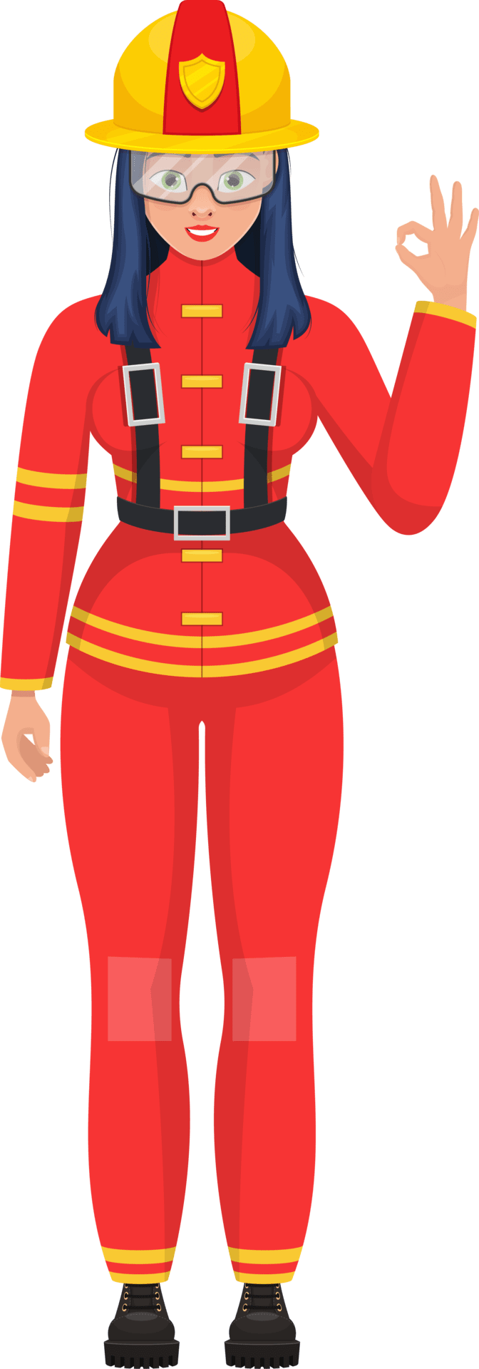 Woman firefighter clipart design vector