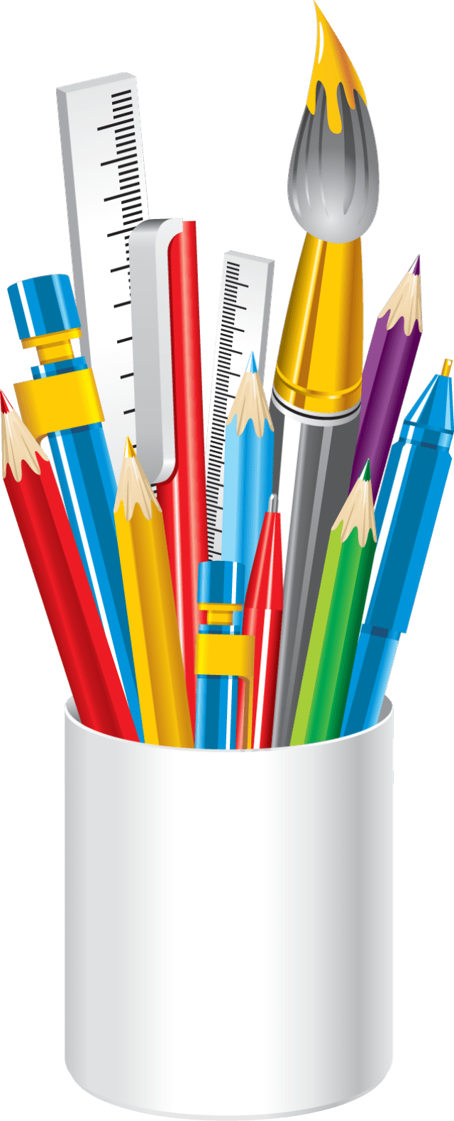 School supplies development clipart background