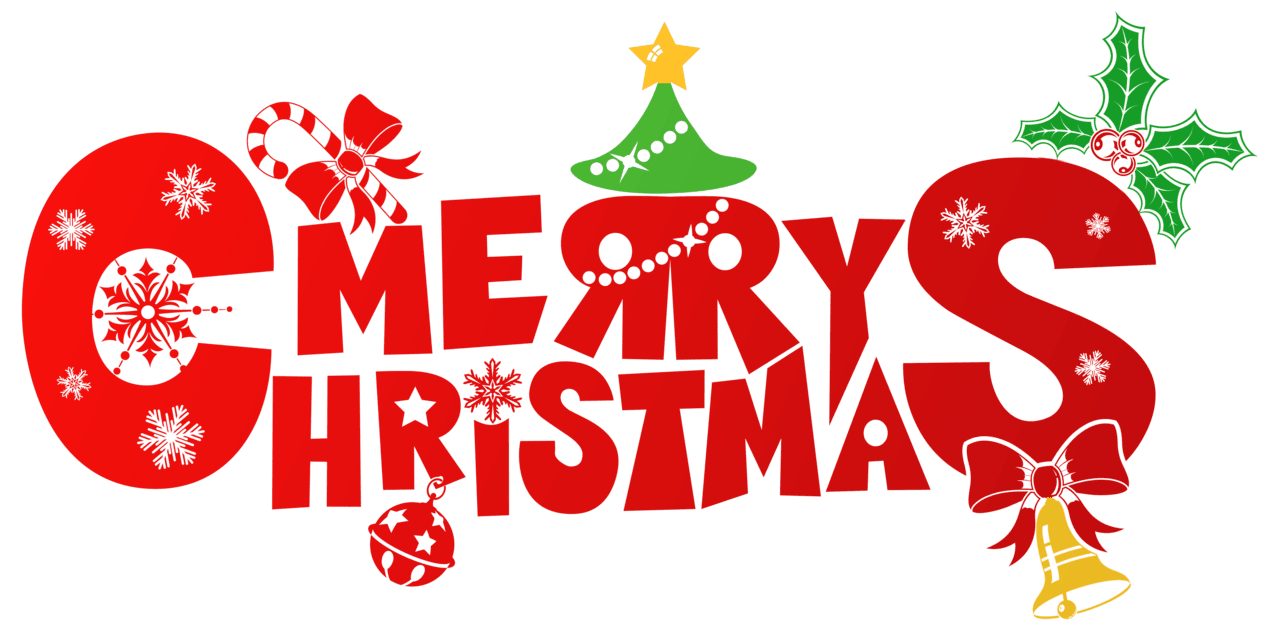 Holly red merry christmas clipart image