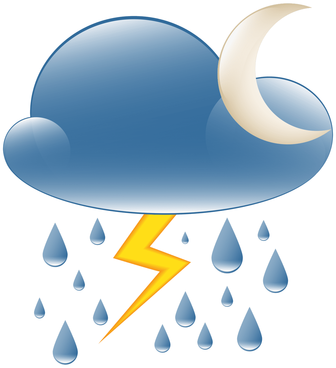 Rain thundery showers night weather clipart best background