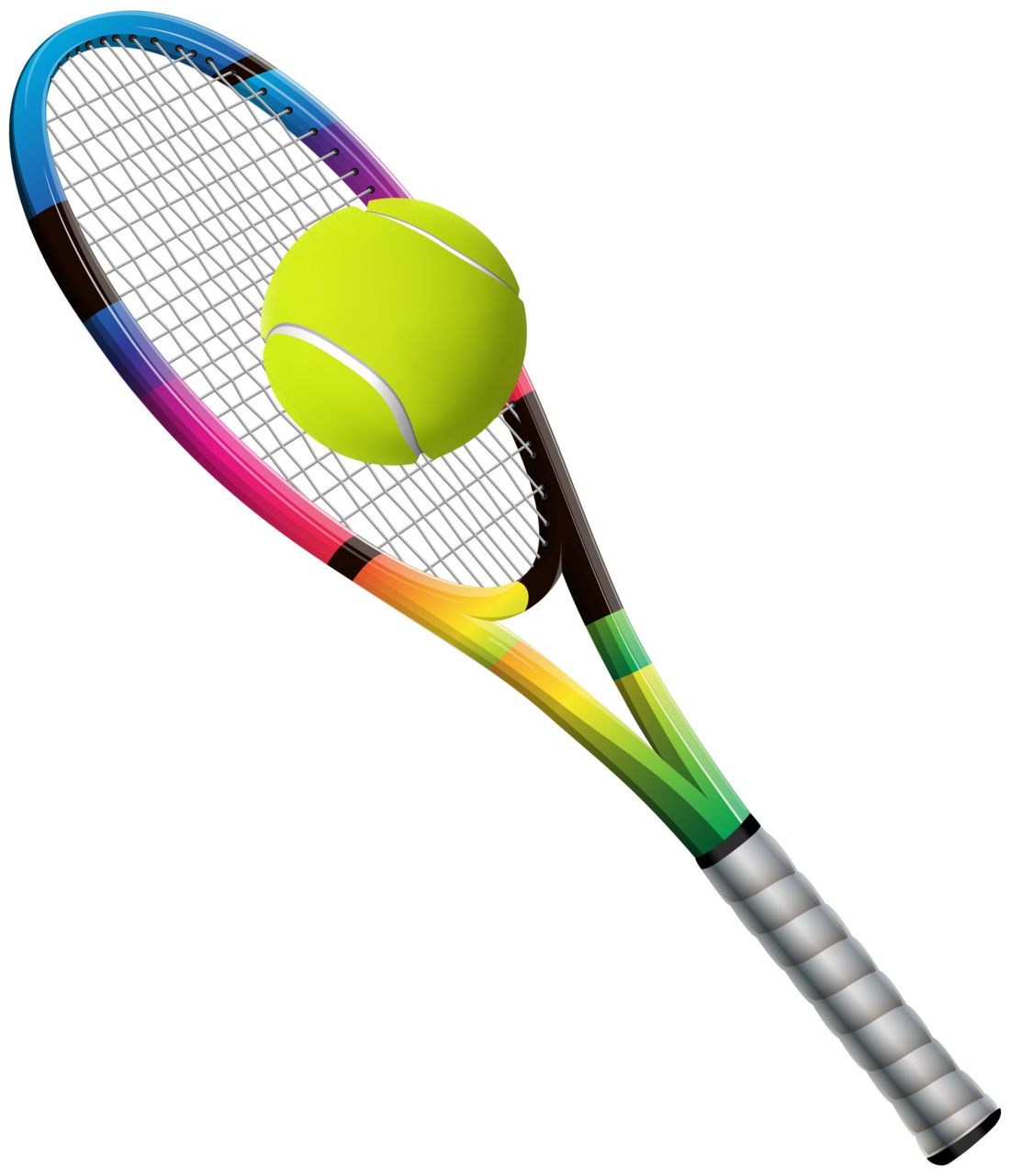 Pickleball tennis racket and ball clipart image