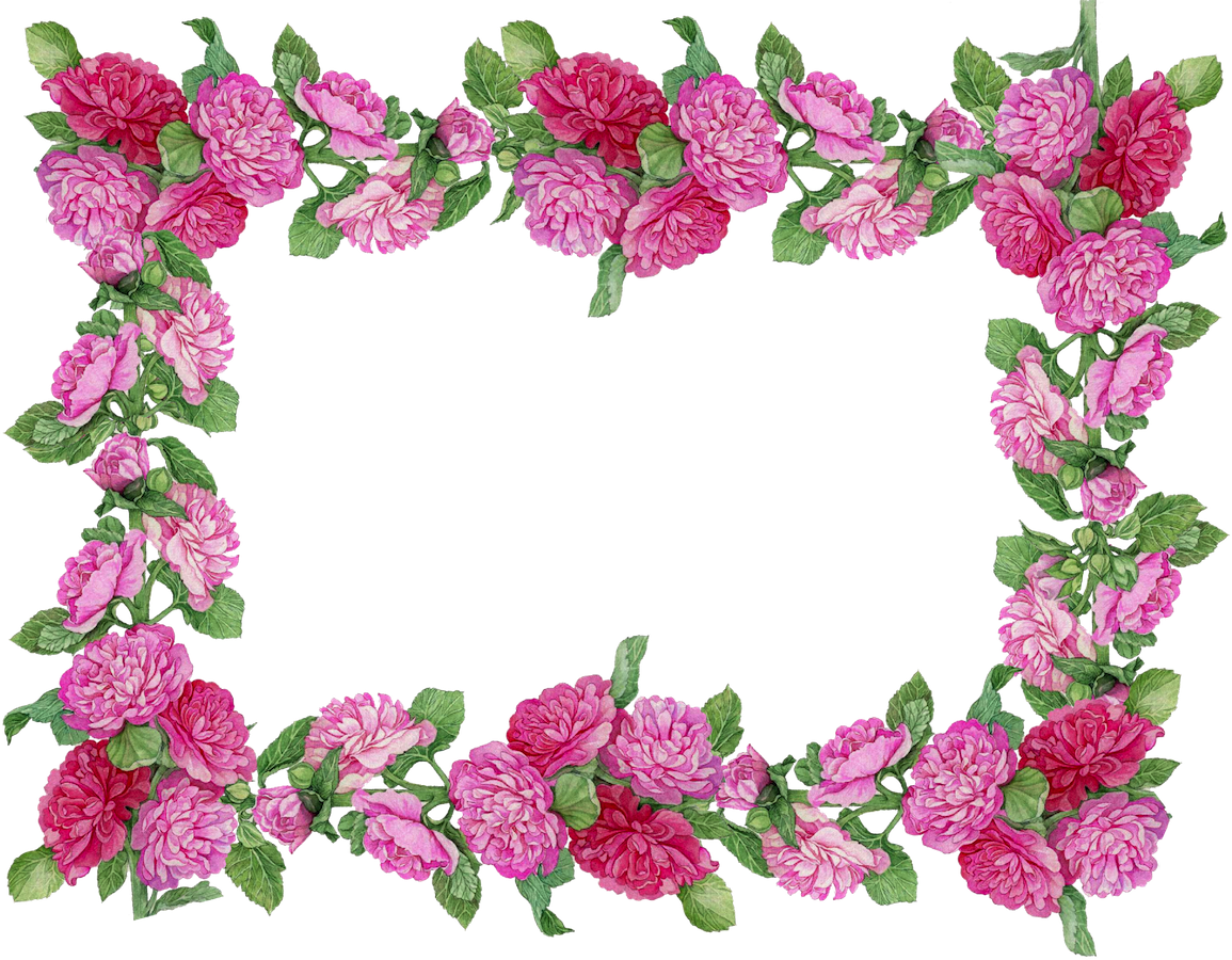 Flower border digital rose frame and borders in vintage style blumenrahmen bies clipart vector