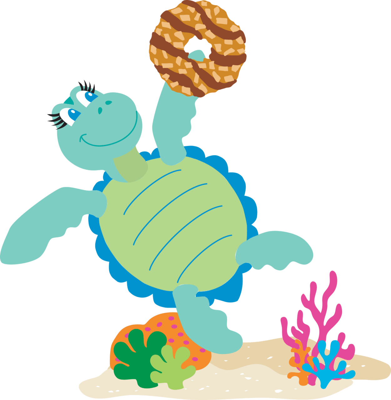 Sea turtle pin page clipart vector 3