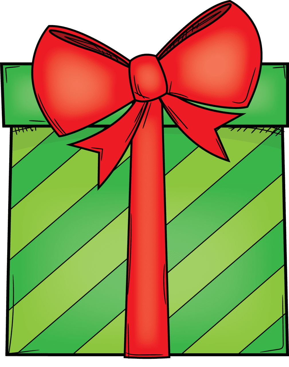 Christmas present pin page clipart image
