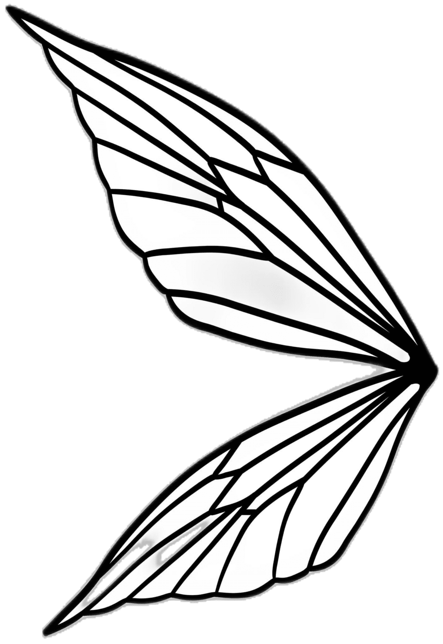 Butterfly black and white fairy wings no for cricut maker costume cosplay clipart vector