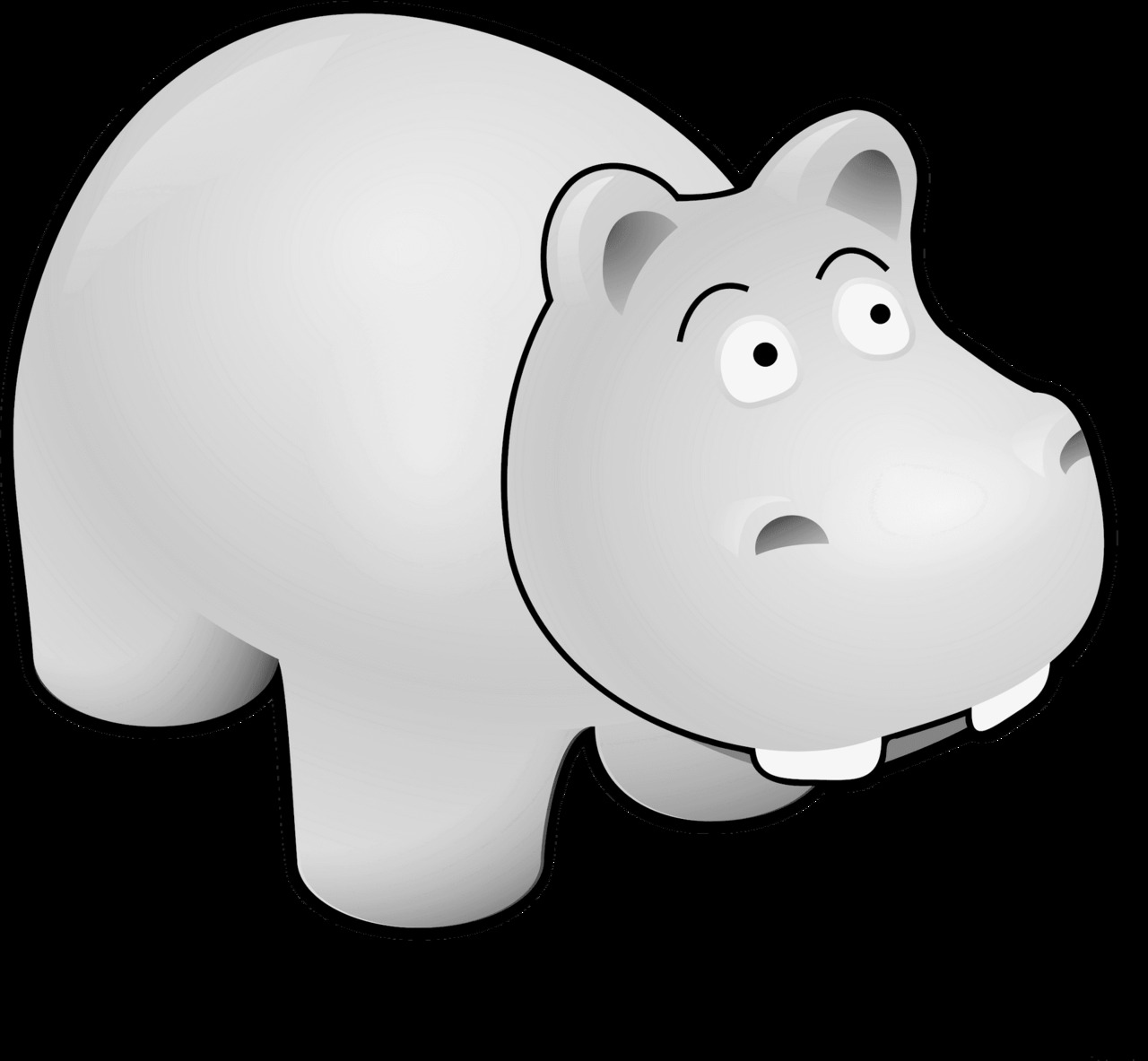 Cartoon hippo pro view clipart image