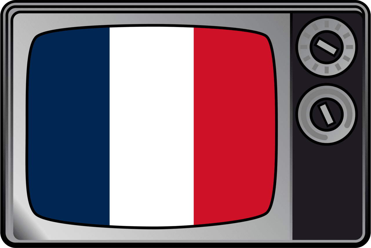 French flag tv clipart transparent