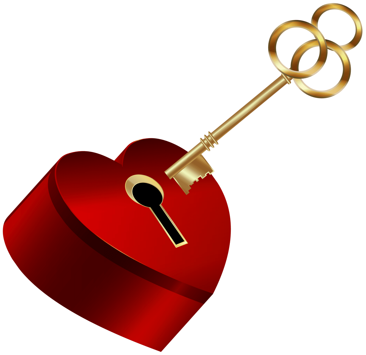 Heart with key clipart image