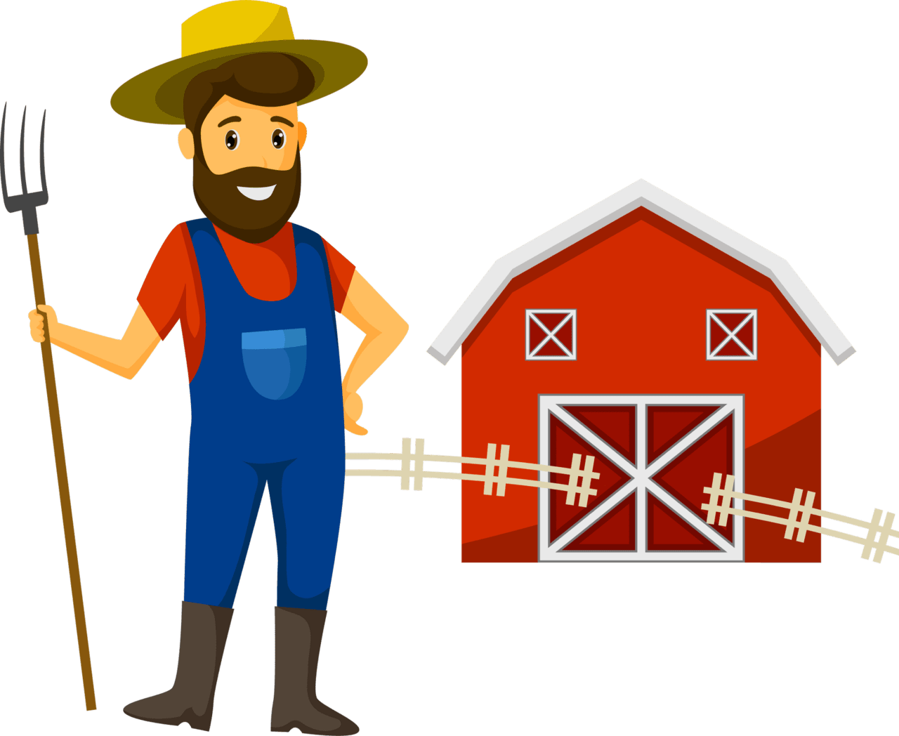 National farmer day man home clipart design clip art