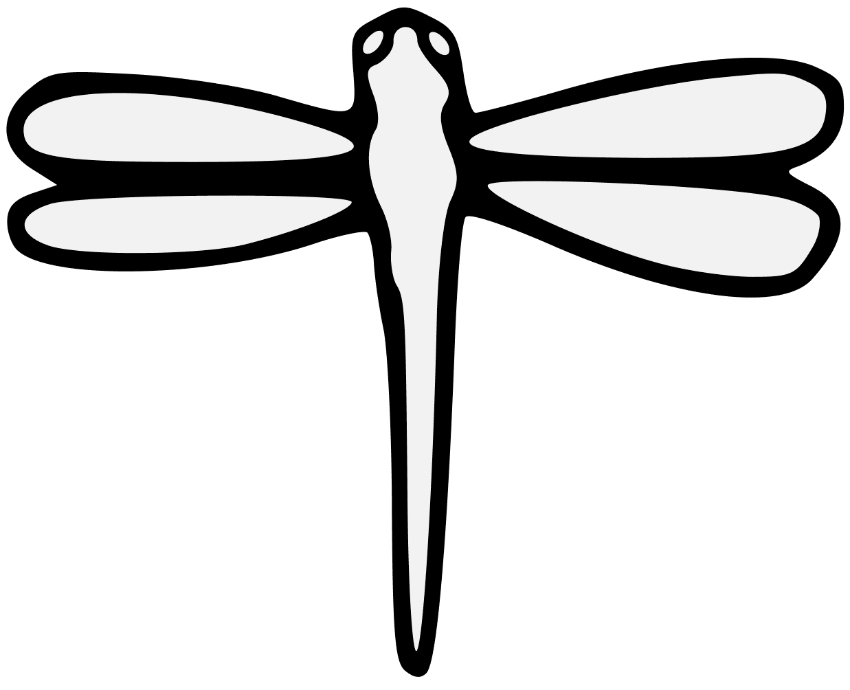 Dragonfly traceable heraldic art clipart clip art