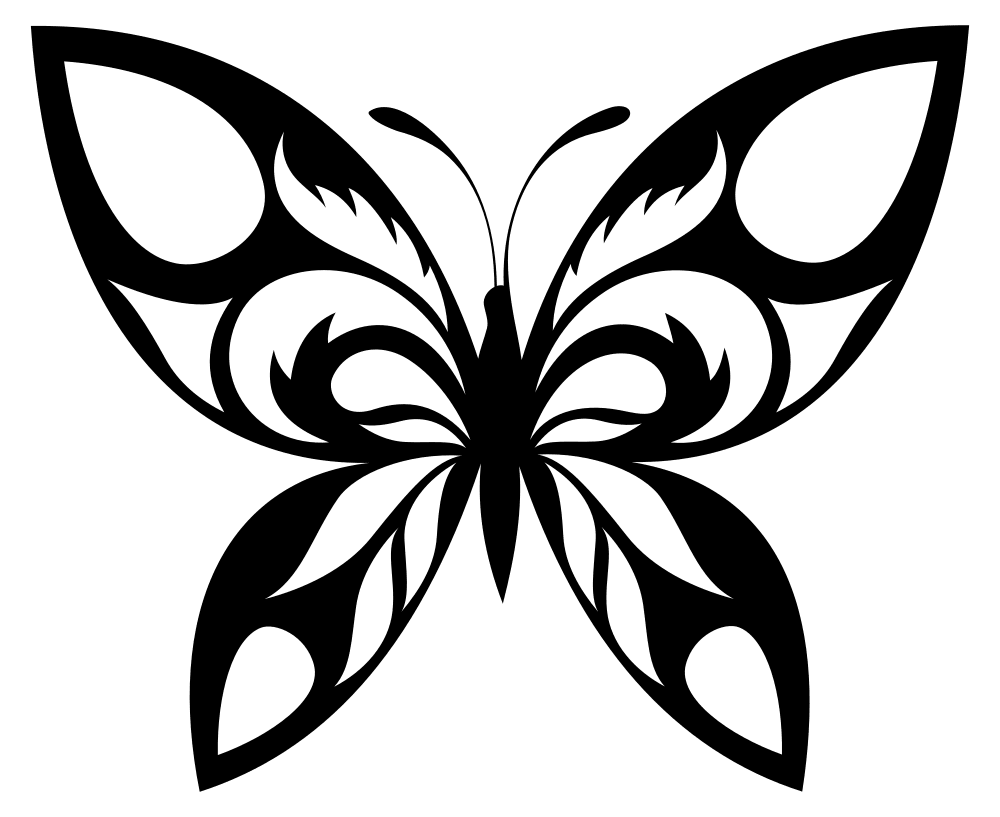 Butterfly black and white logo clipart