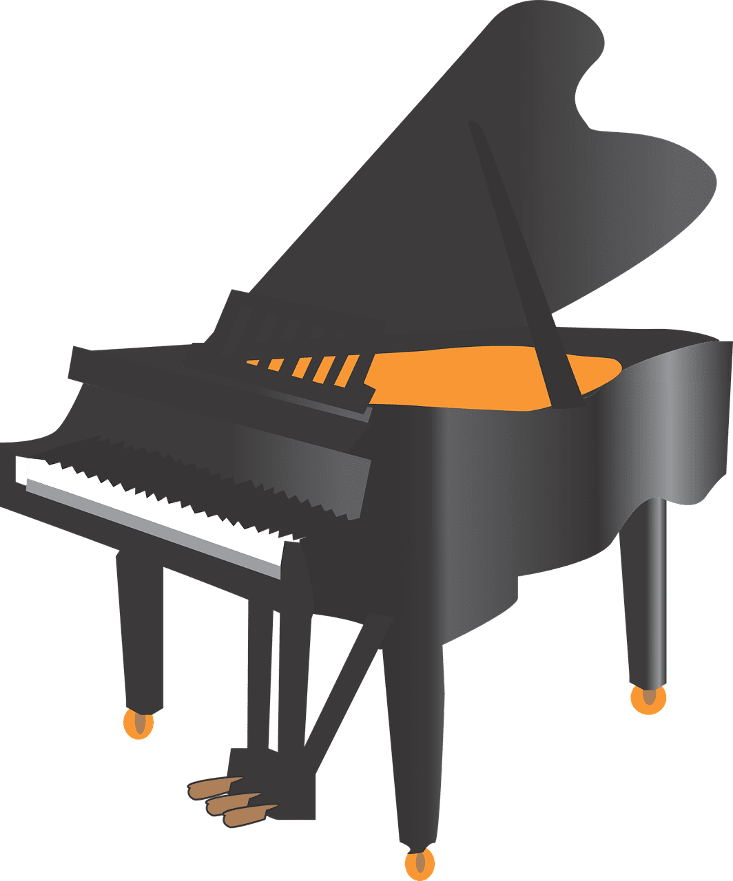 Piano grand instrument vector graphic clipart