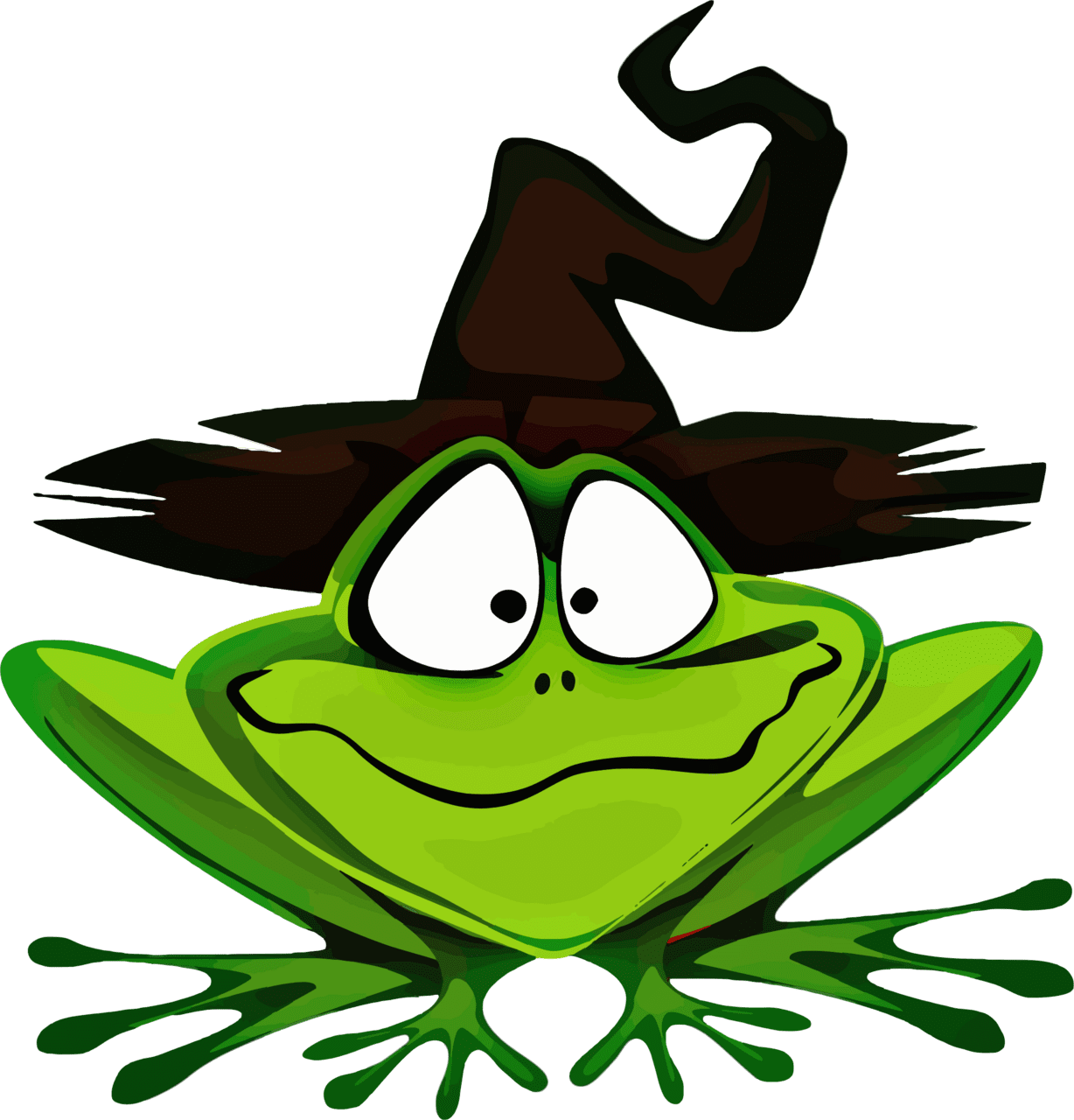 Cute halloween frog wearing witch hat clipart free