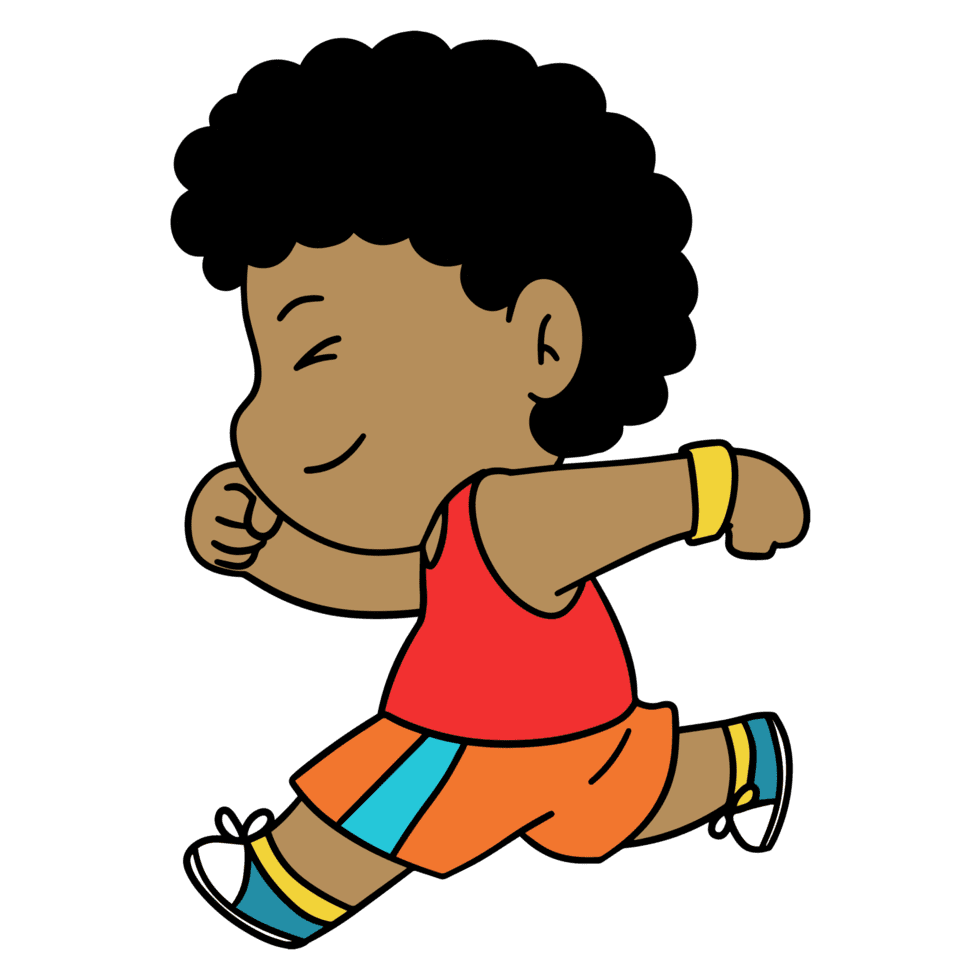 Cartoon kid running boy clipart free