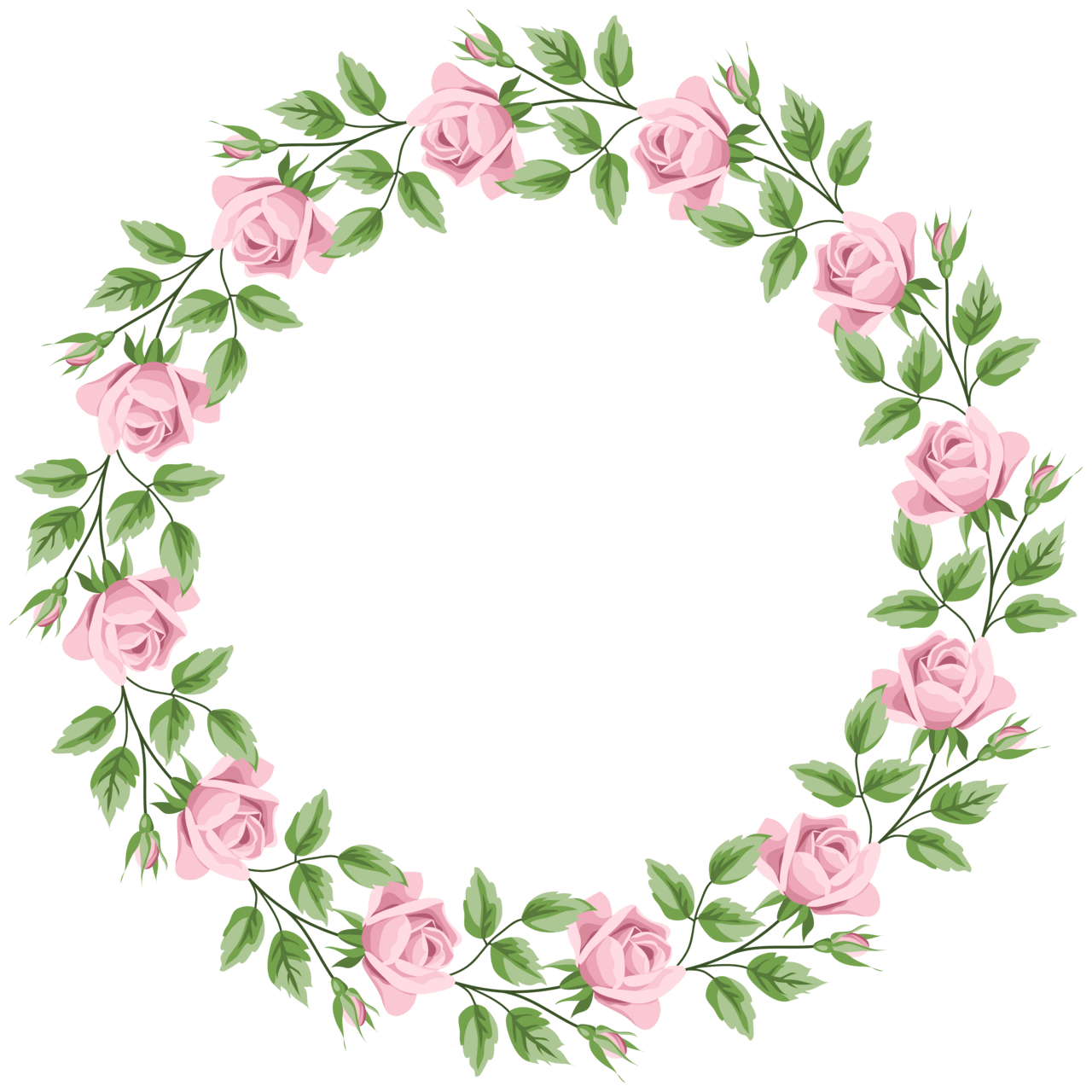 Flower border pink rose frame clipart picture