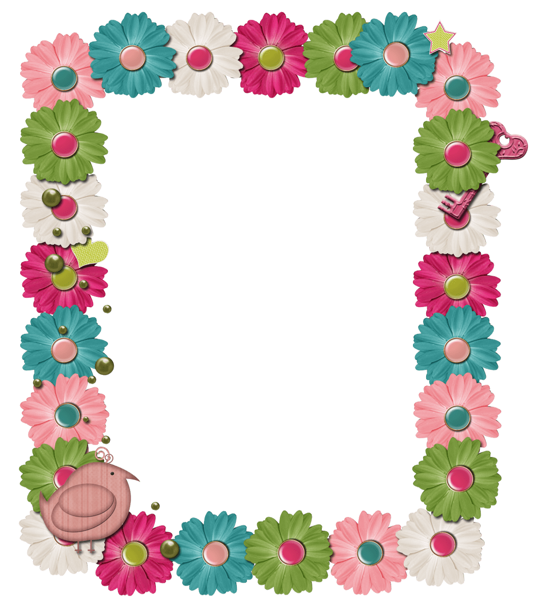 Flower border gran whimsy floral digi scrapbook frame from kit clipart photo