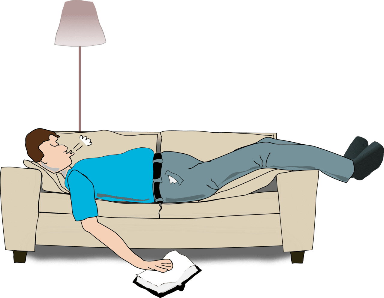 Man sleeping couch vector clipart image photo cc images