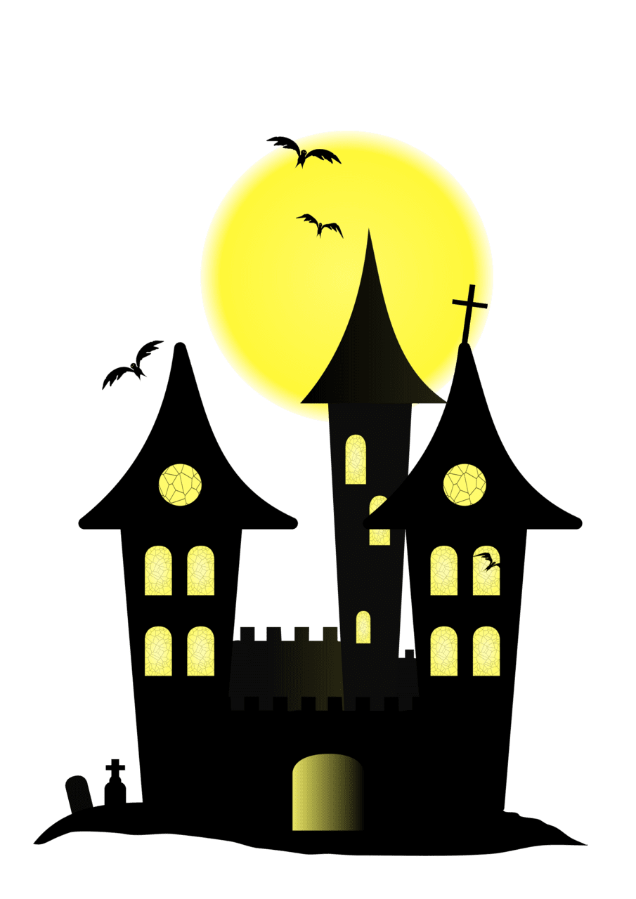 Halloween castle clipart logo