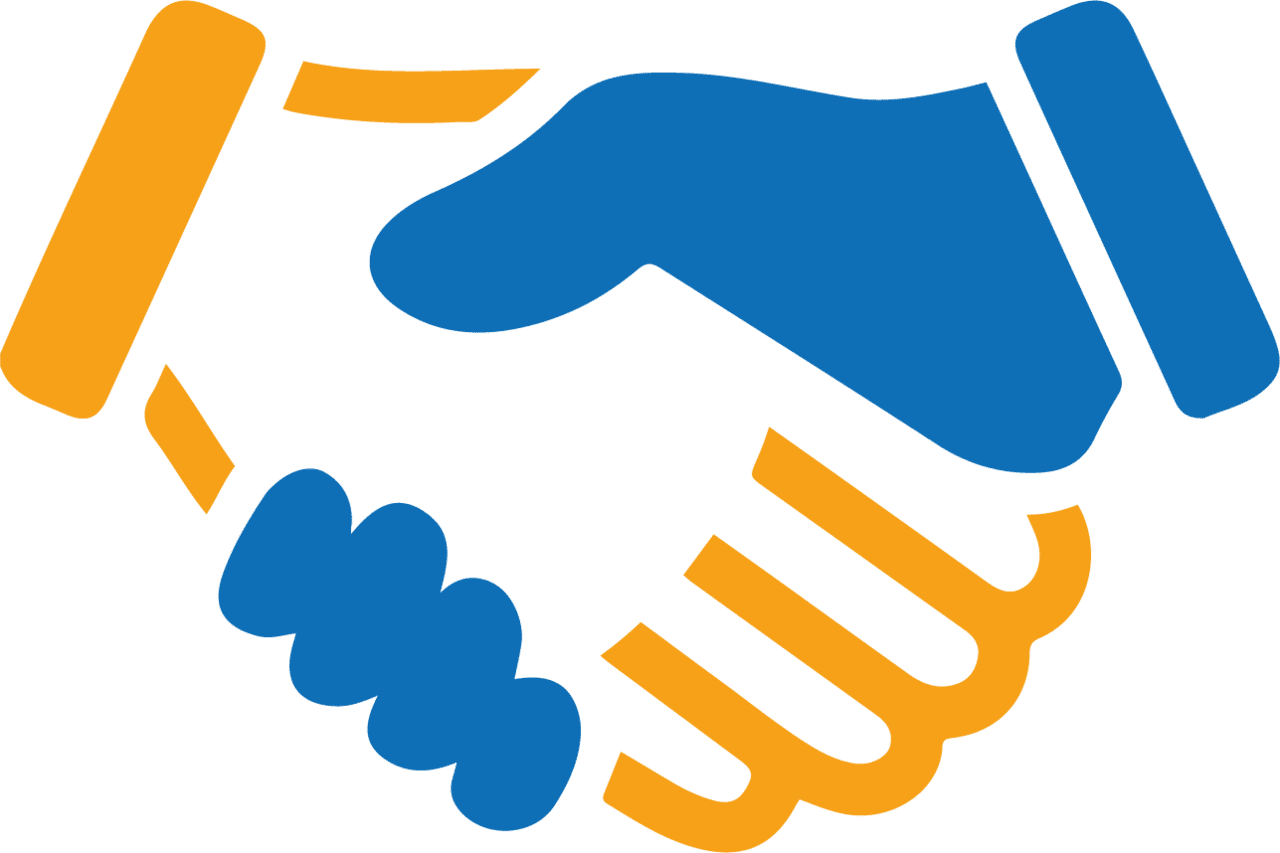 Unique partnership schemes business handshake logo clipart