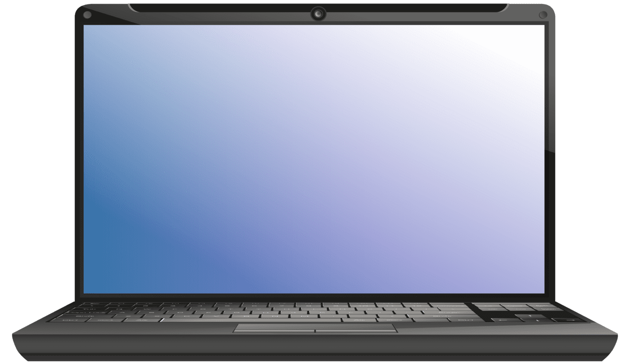 Open black laptop clipart photo