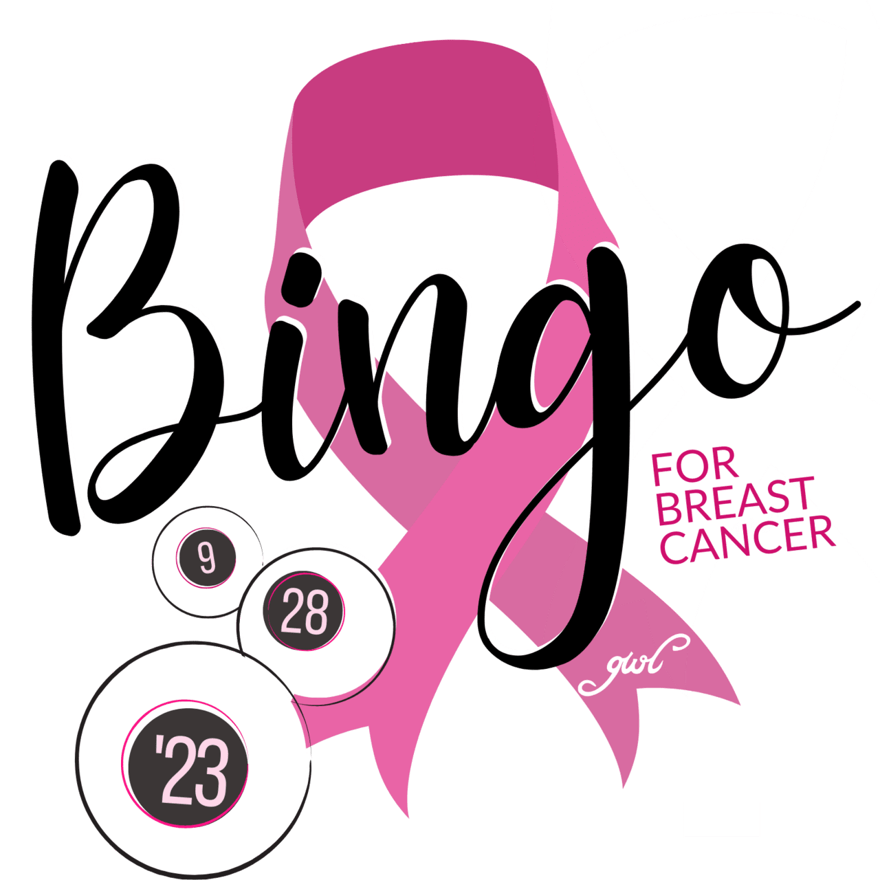 Bingo for breast cancer women clipart image