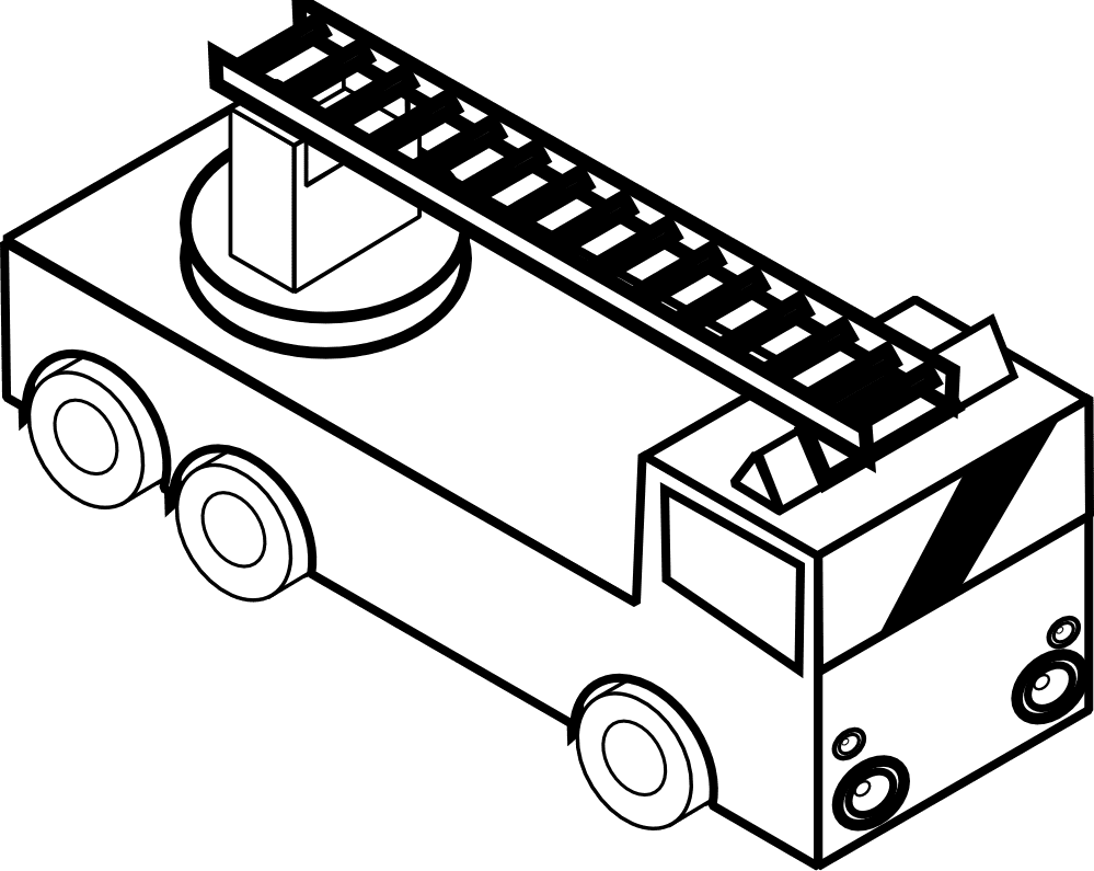 Printable fire truck coloring pages for kids clipart image