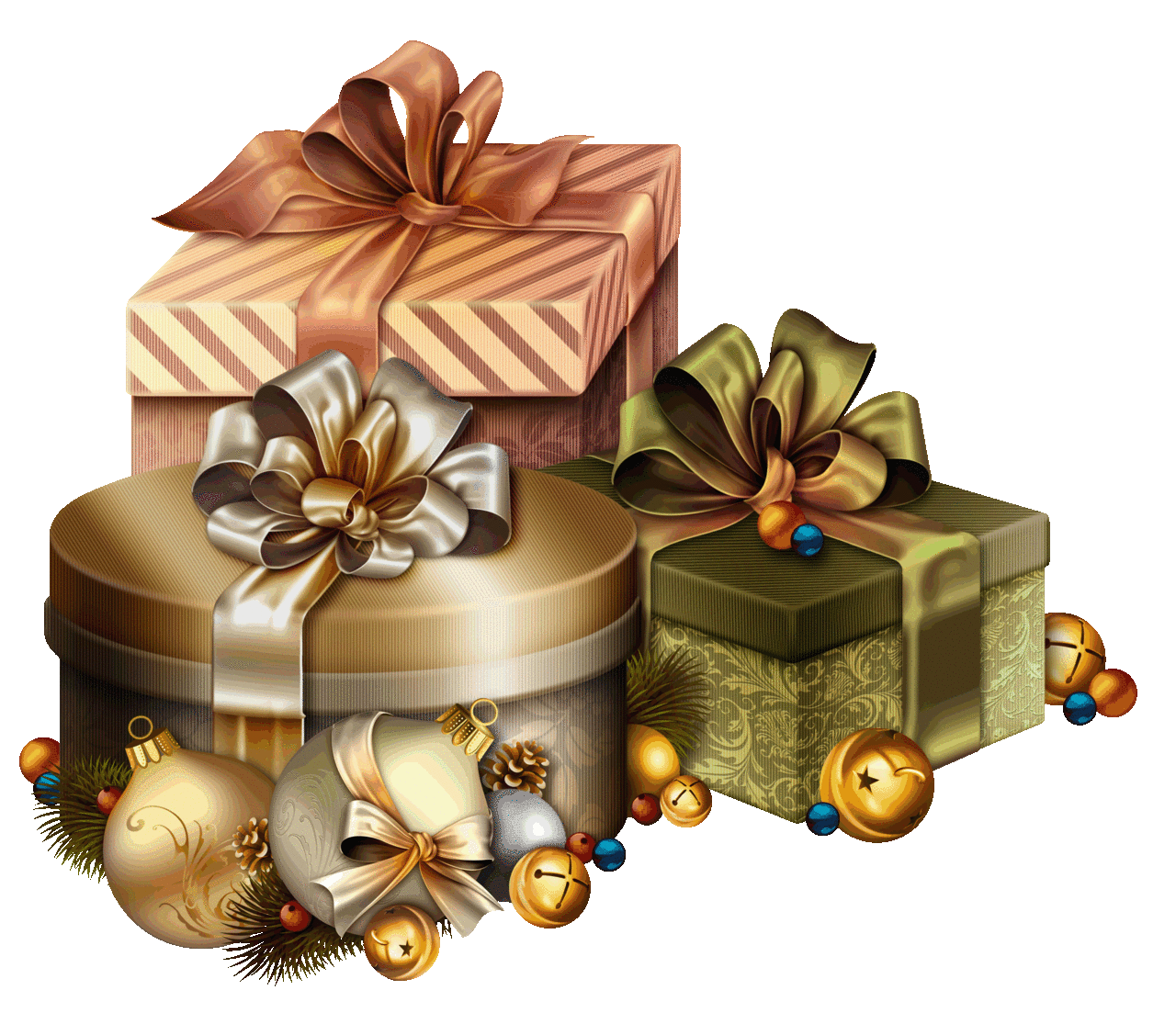 Christmas present pin page clipart image 2