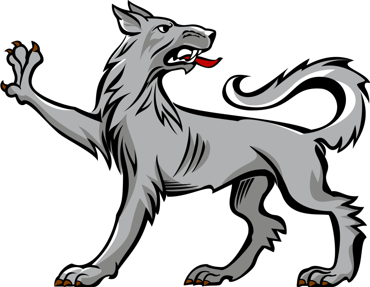 Wolf pin page clipart image