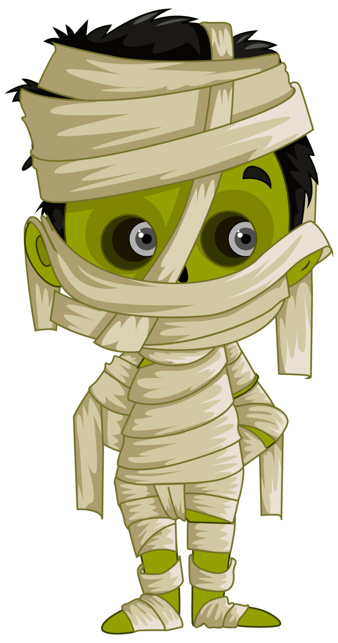 Cute halloween mummy clipart logo