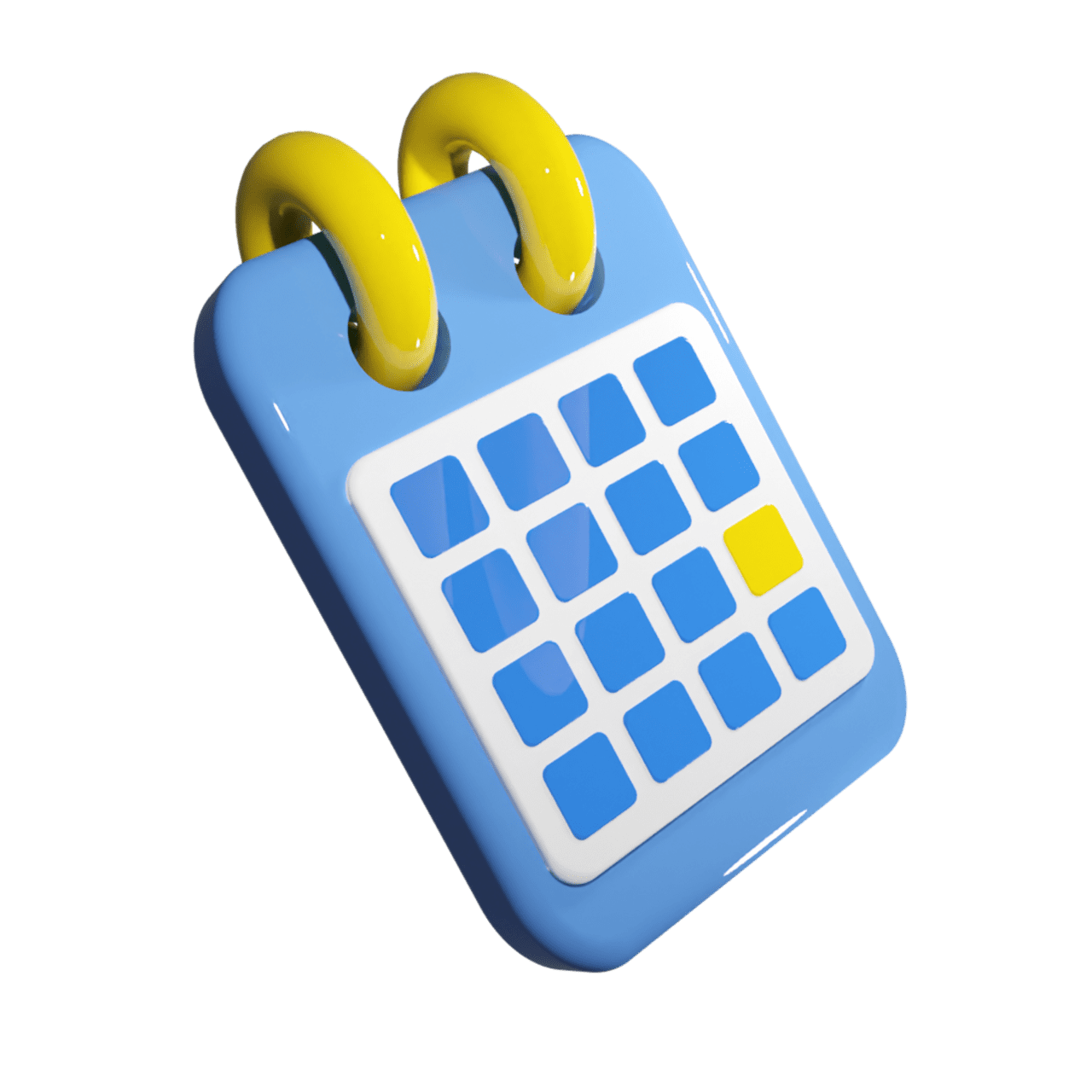 Render calendar in blue and yellow appointment illistration clipart with reminder pick the date for event or birthday party free