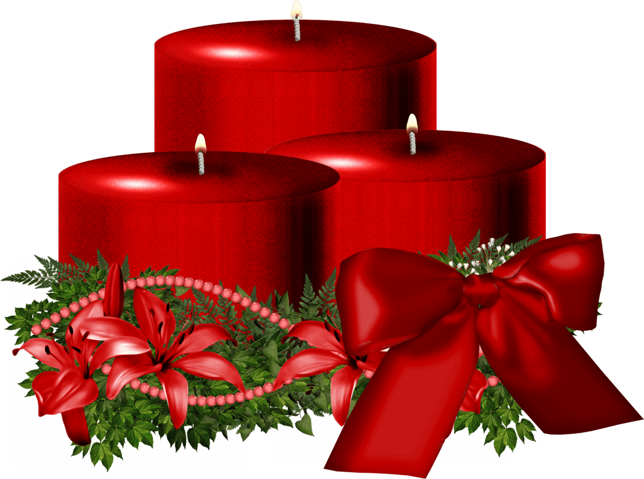 Tree red christmas candle decorated clipart logo