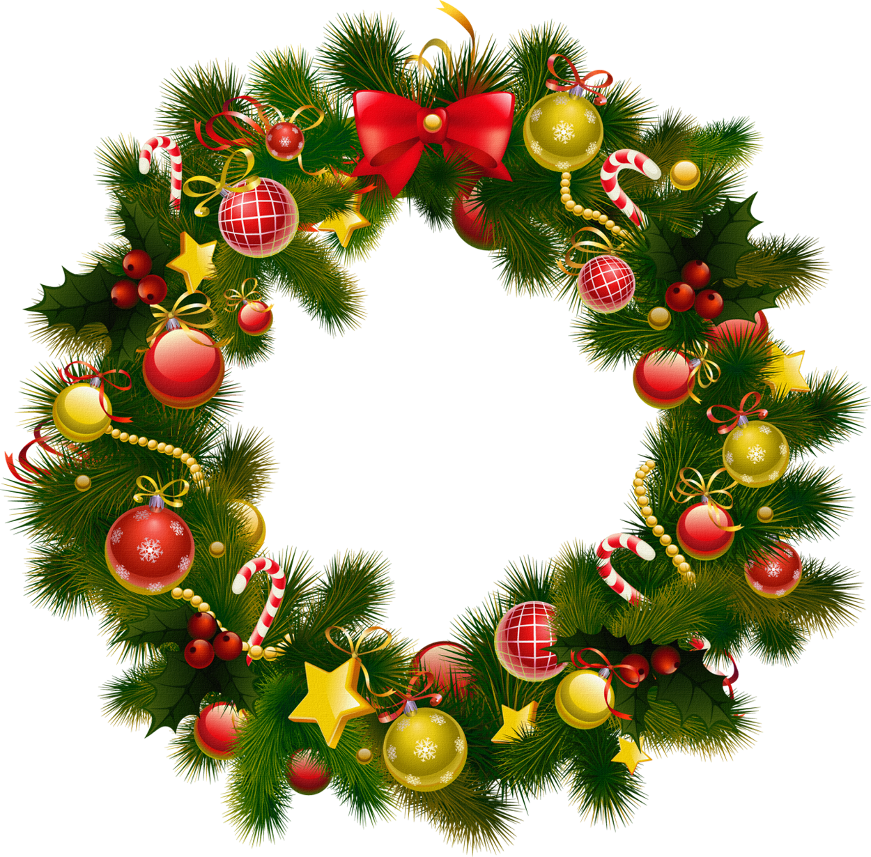 Christmas wreath photo frame clipart