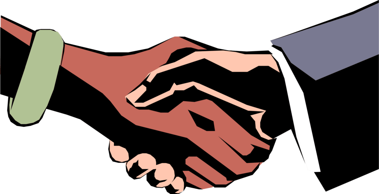 Male and female handshake vector image clipart