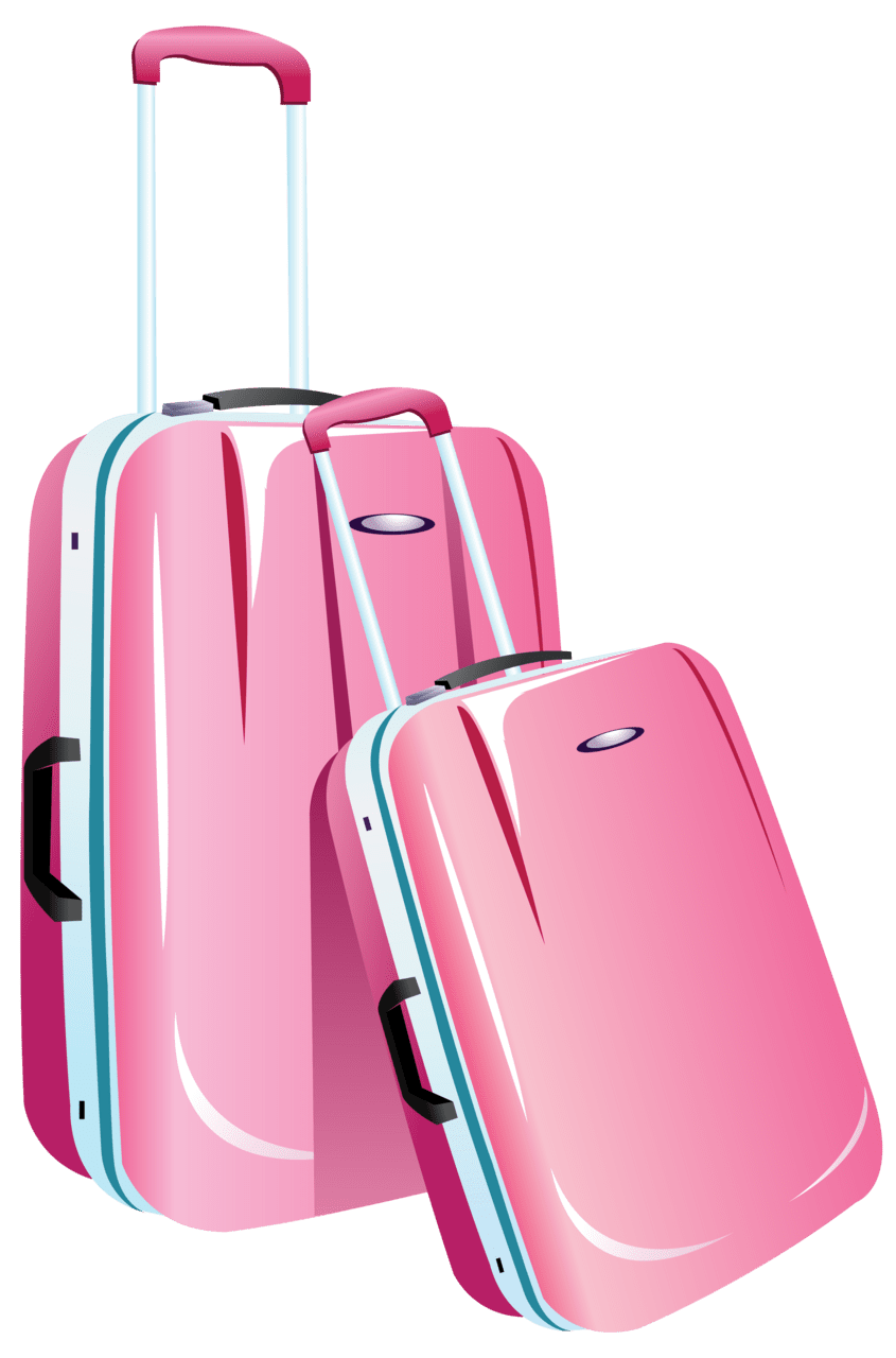 Pink travel bags clipart image