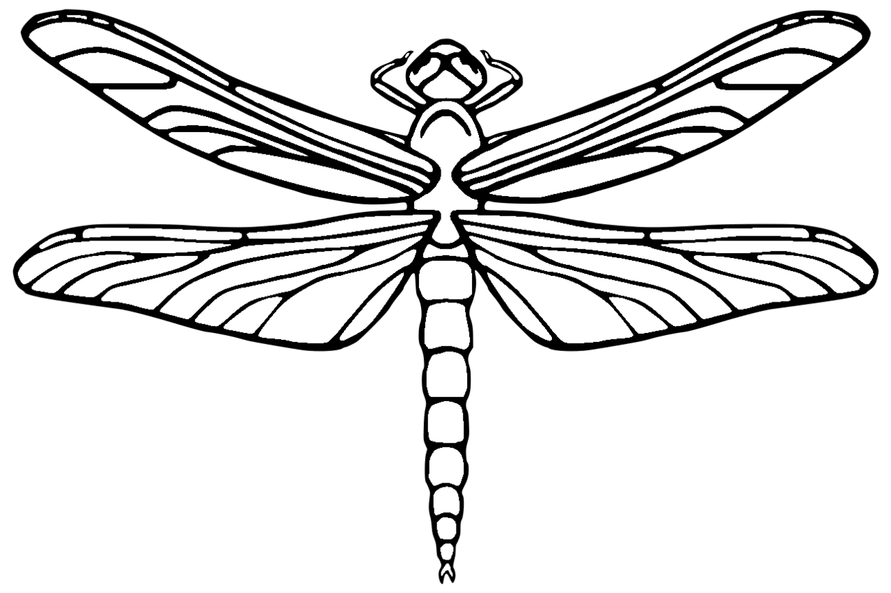 Dragonfly traceable heraldic art clipart background