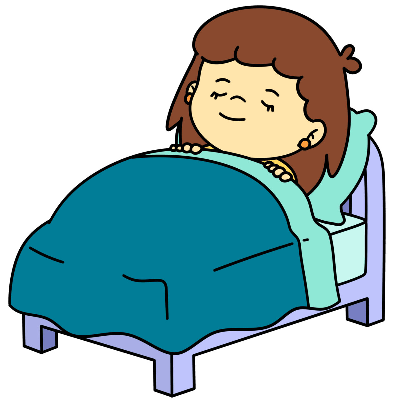 Cartoon kid sleeping girl clipart picture