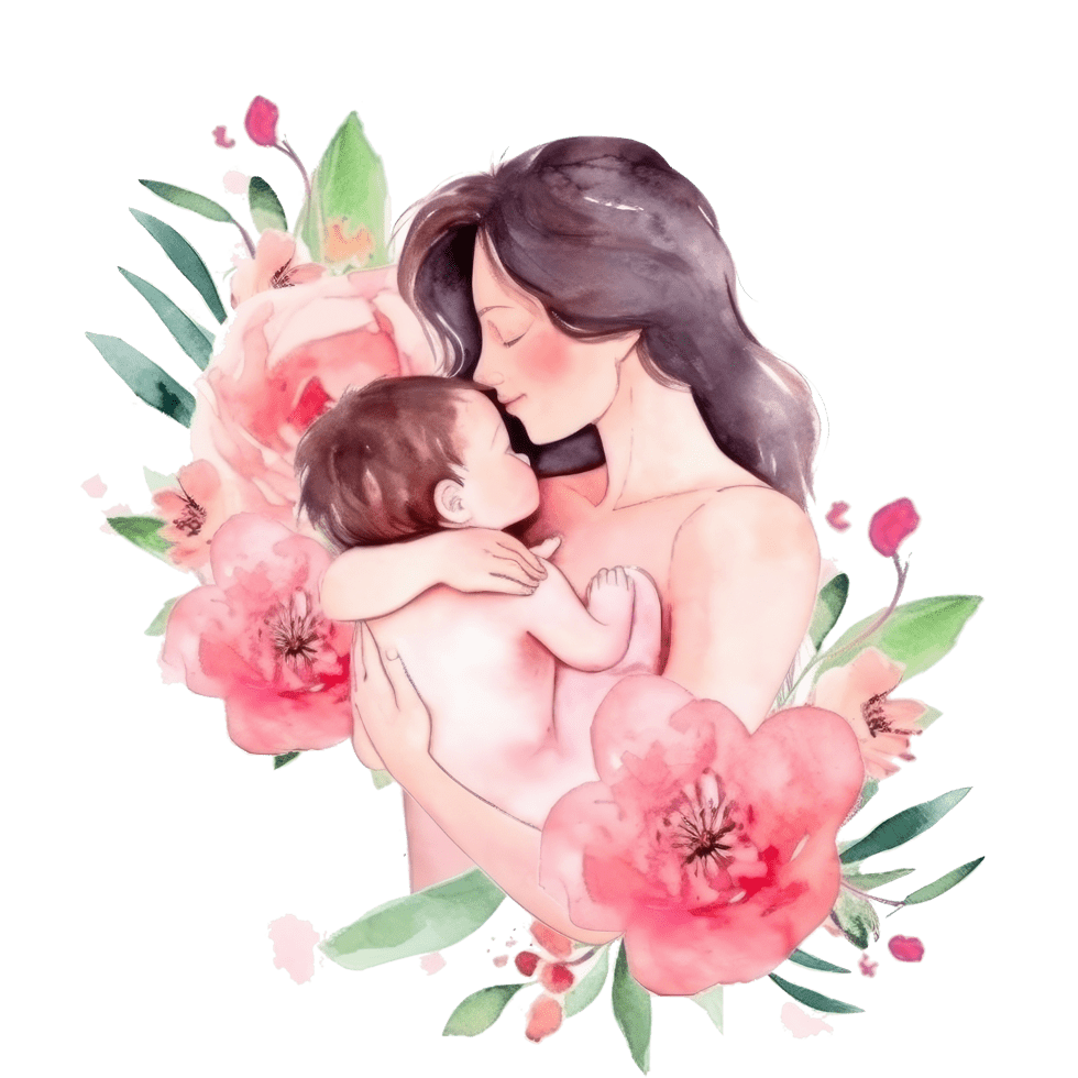 Mom mother day watercolor background for clipart