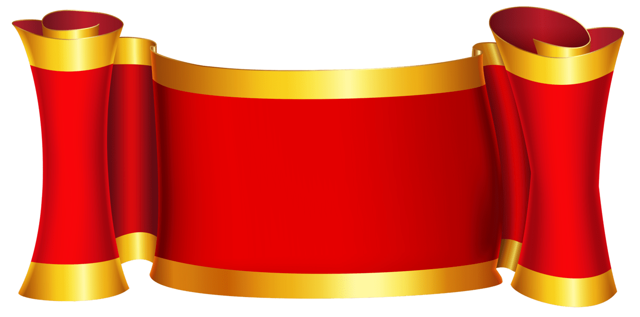 Scroll red gold banner clipart image