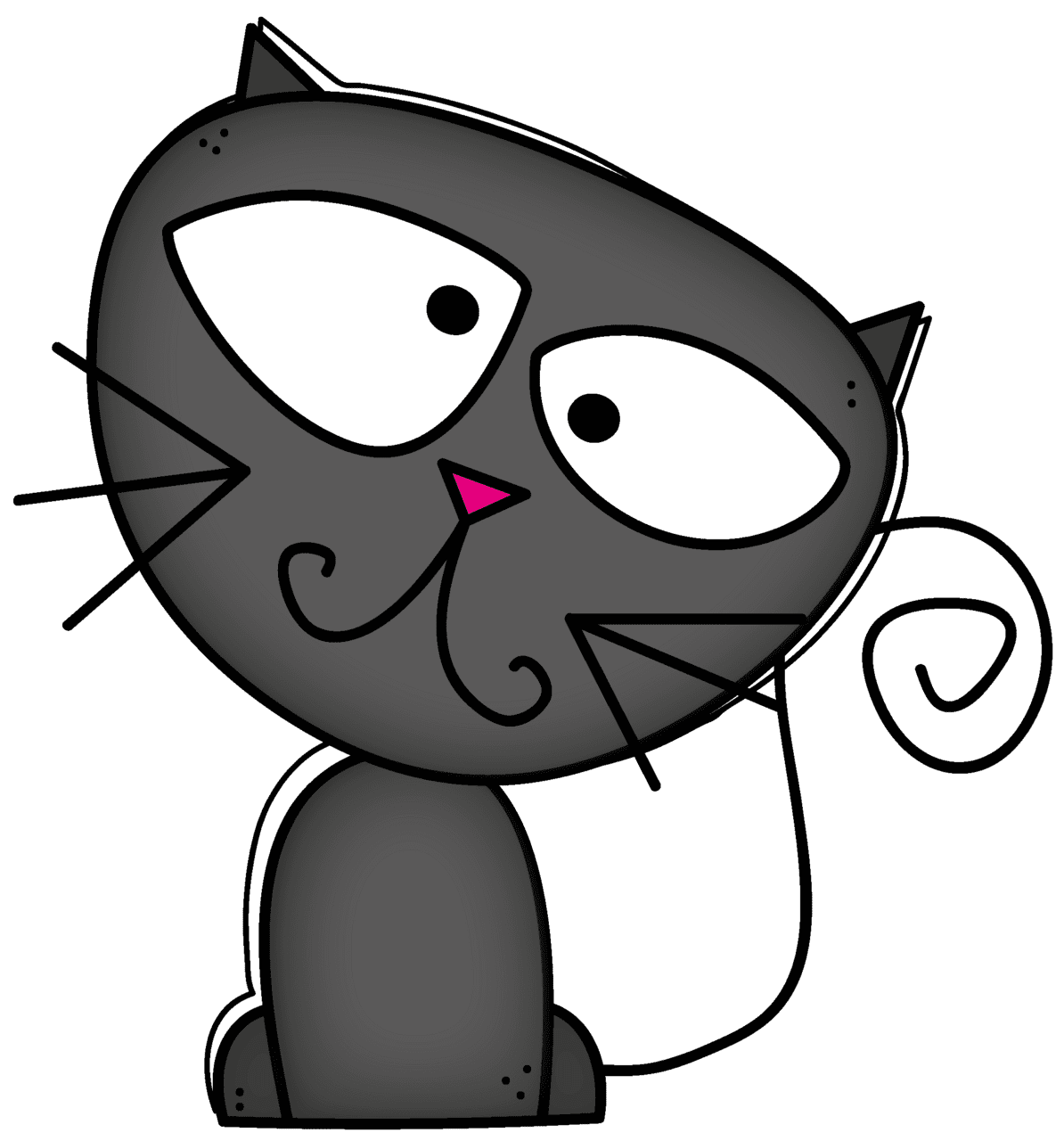 Black cat pin page clipart free 2