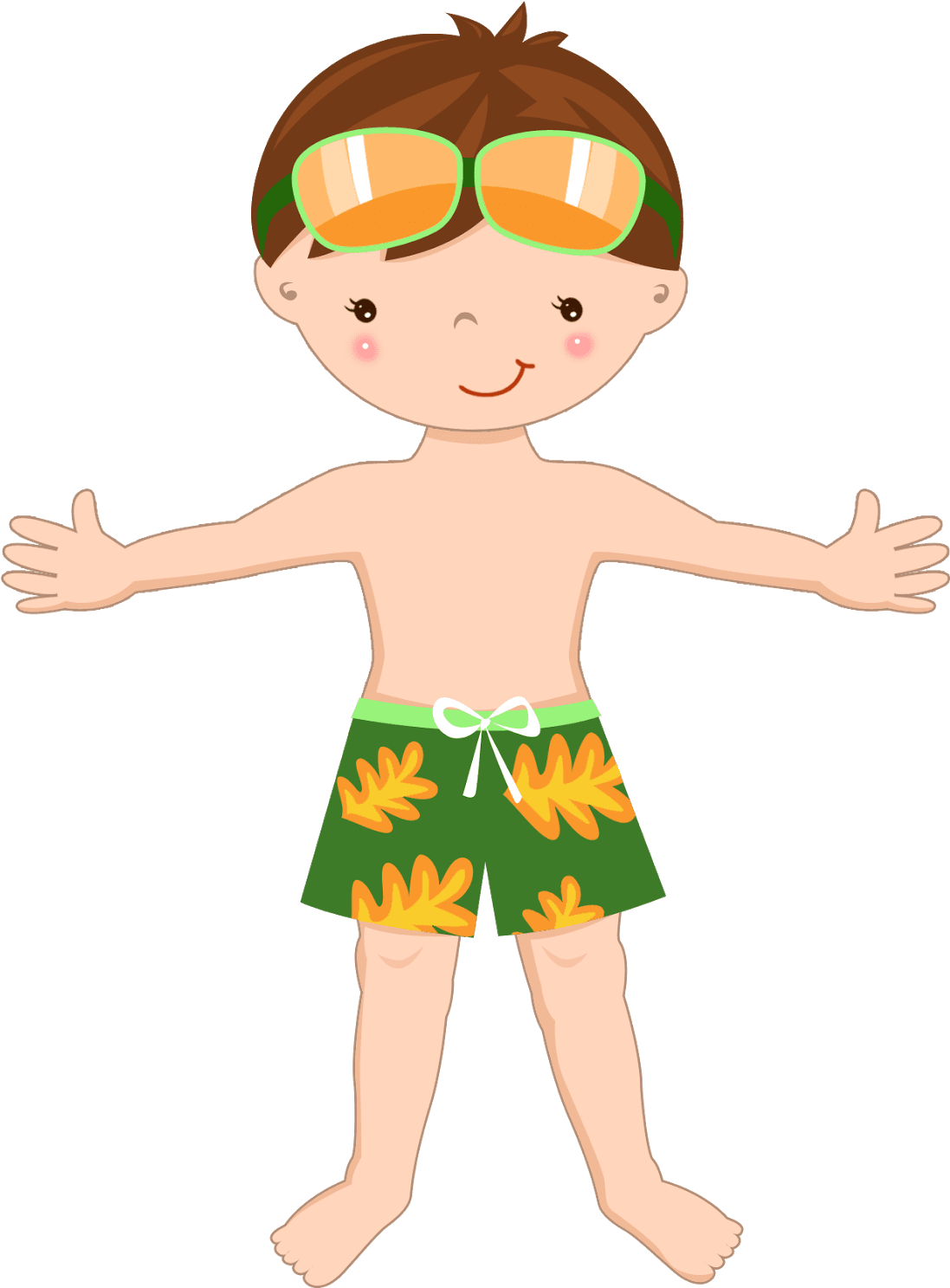 Beach party boy clipart image with no background