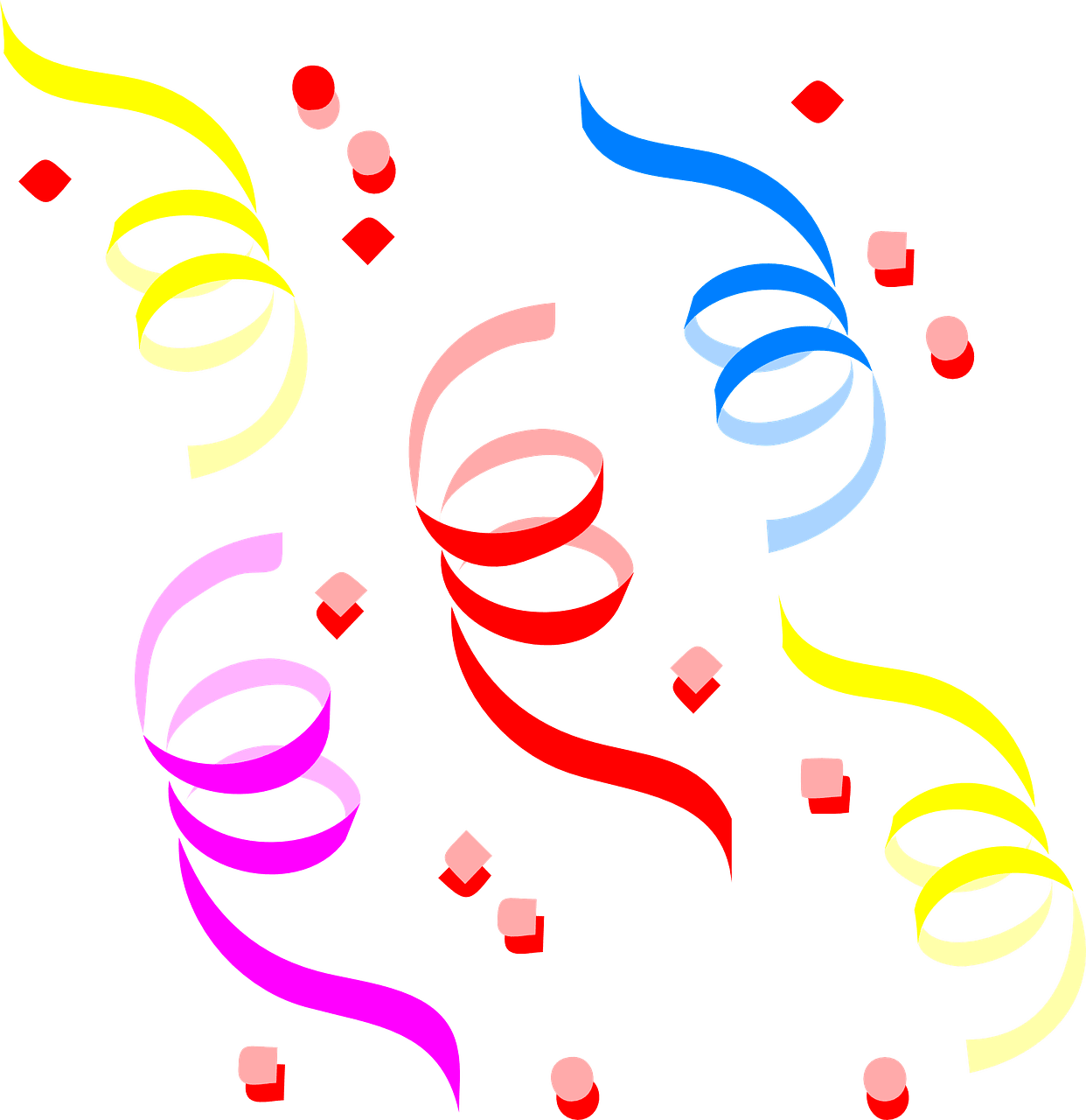 Confetti ribbons deep river books clipart free