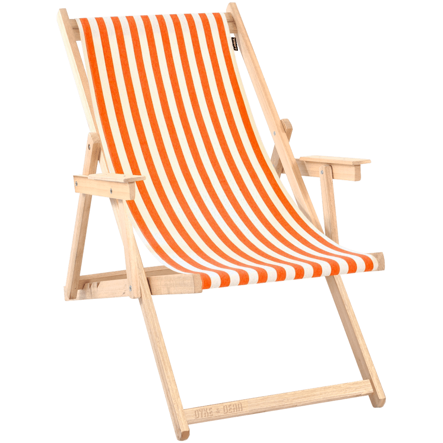 Classic deck chair striped colours orange canvas clipart photo