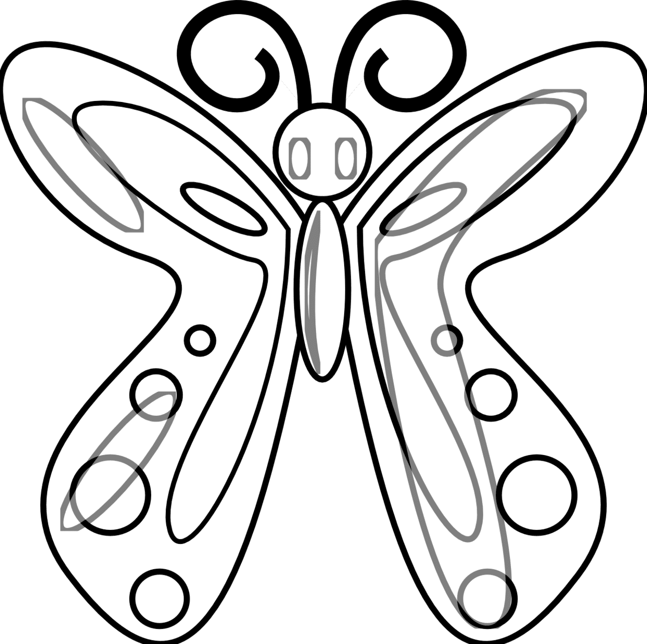 Butterfly black and white line clipart panda images