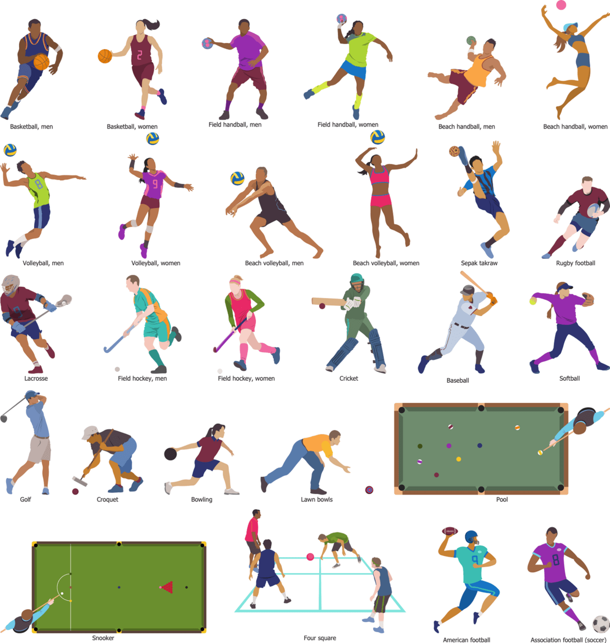 Summer sports clipart transparent