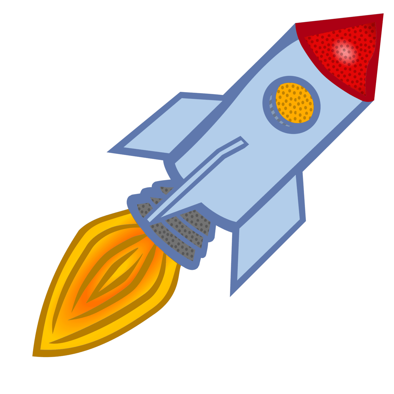 Rocket coloured clipart logo