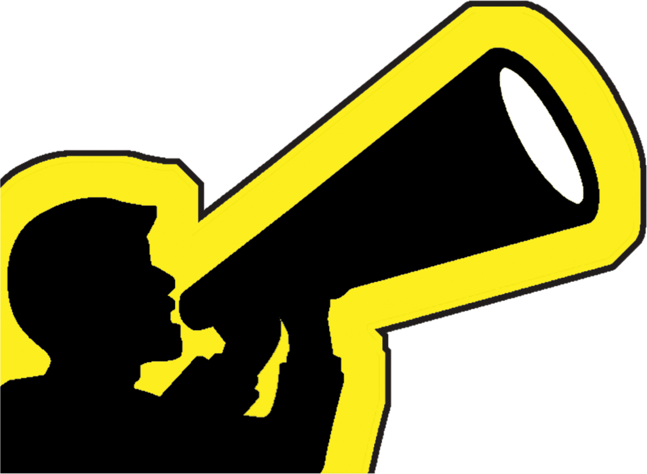 Megaphone clipart yellow image with no background