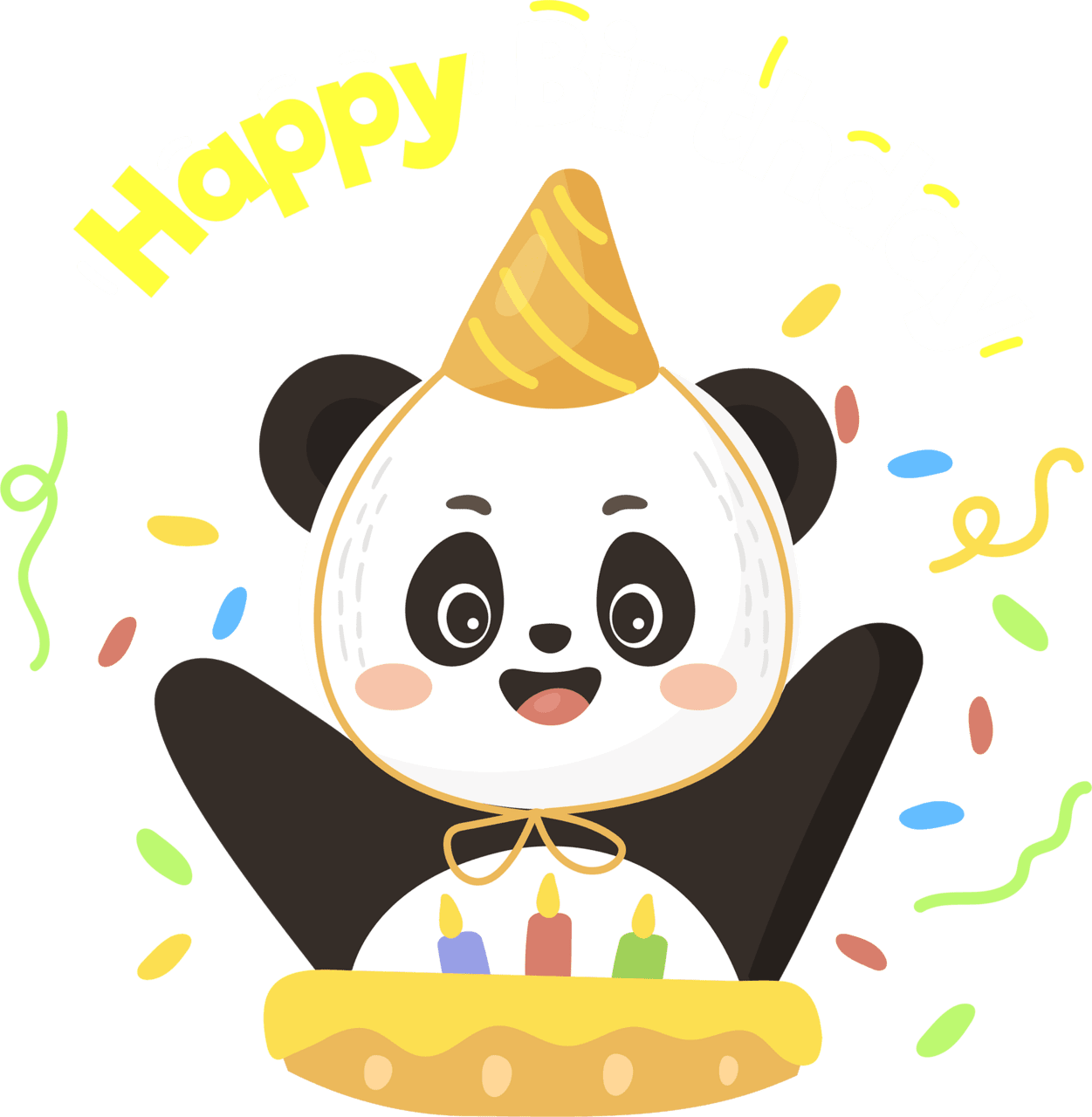 Birthday party panda clipart background