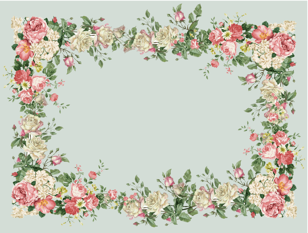 Flower border digital vintage rose frame treasure rosenrahmen bies clipart transparent